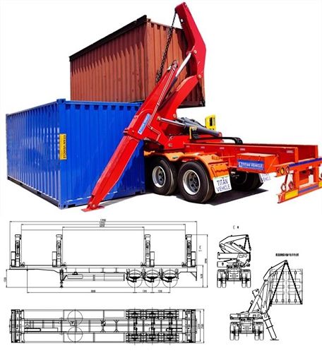 Drawing of 45 Ton Side Loader Trailer for Sale Price