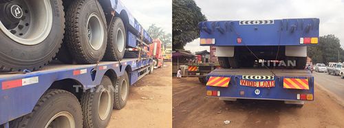 3 Axle 80T lowbed semi trailer