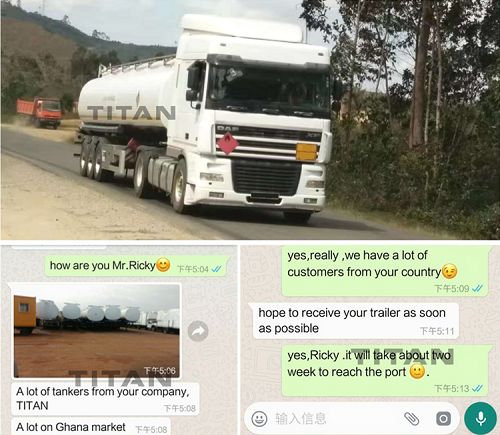 Customers feedback about the oil tanker trailer