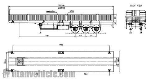 Drawing of Sideboard Trailer