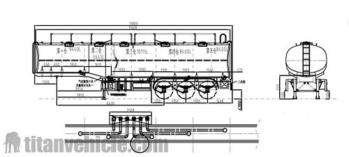 Drawing of Fuel Tanker Semi Trailer