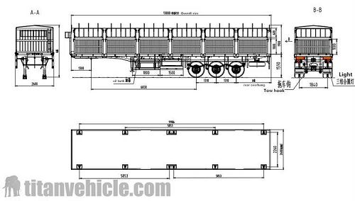 Drawing of Dropside trailer Price 