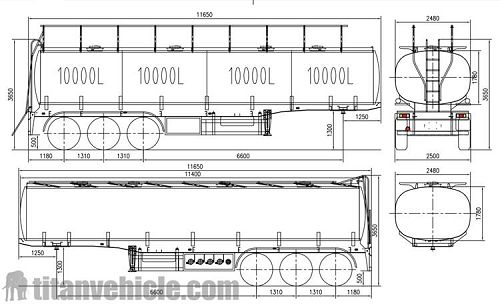 Drawing of Semi Tanker Trailer
