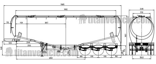 Drawing of 50CBM Bulk Cement Trailer