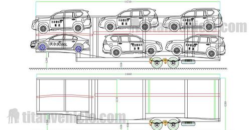Drawing of 2 Axle Car Carrier for Sale