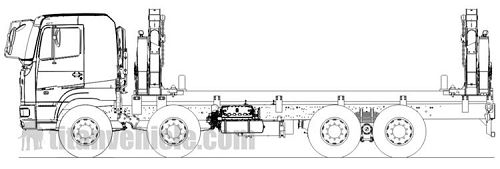 Drawing of Side Loader Truck