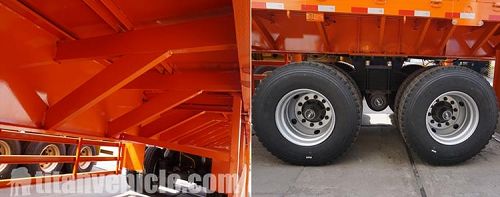 Bogie Suspension of 2 Axle 50 Ton Drop Side Trailer