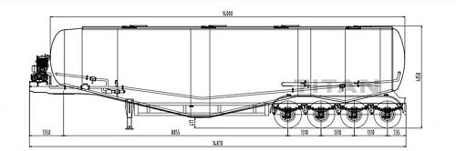 4 Axle Bulk Cement Tanker Trailer
