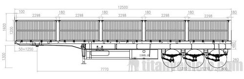 Drawing of Side Wall Semi Trailer