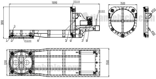 Drawing of Windmill Blade Adapter