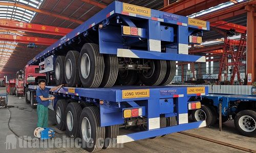 3 Axle 25M Extendable Flatbed Trailer for Sale In Chile