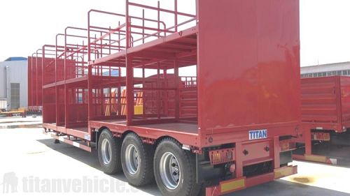 3 Axle Double Fence Cargo Trailer Price