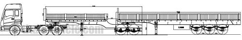 Drawing of Super Link Side Wall Trailer