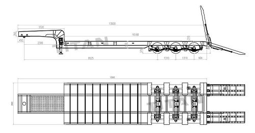 Tri Axle Low Bed Truck for Sale in Cameroon