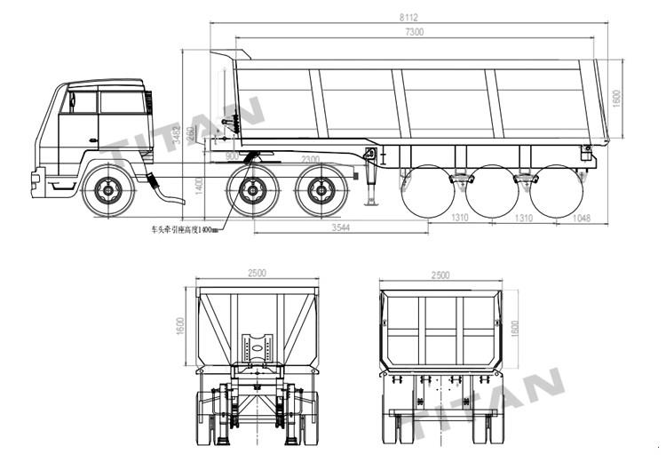 Tri Axle End Dump Semi Trailer for Sale in Tanzania