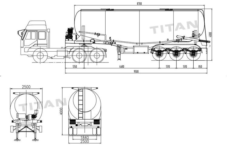 Tri Axle 40cbm Bulk Cement Tanker Truck Trailer for Sale in Guinea