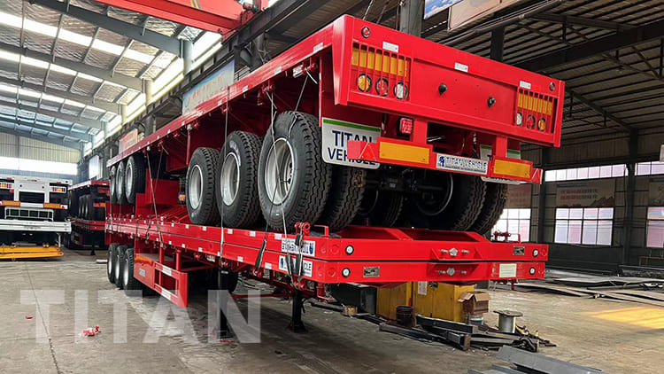 3 Axles Container Flatbed Semi Trailer 