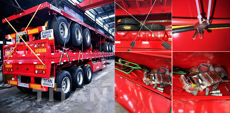 3 Axles Container Flatbed Semi Trailer 