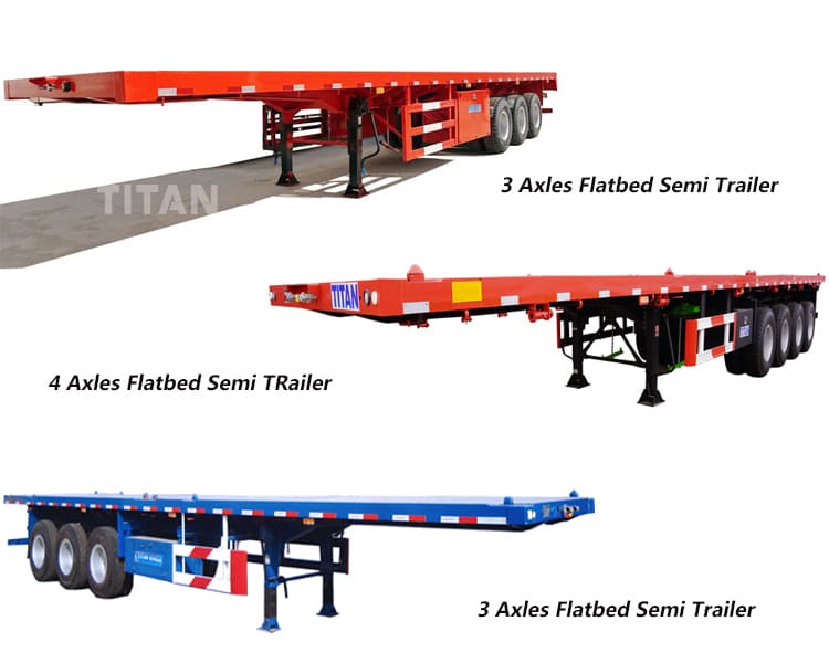 3 Axles Container Flatbed Semi Trailer 