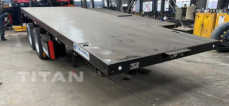 2 axles container flatbed semi trailer