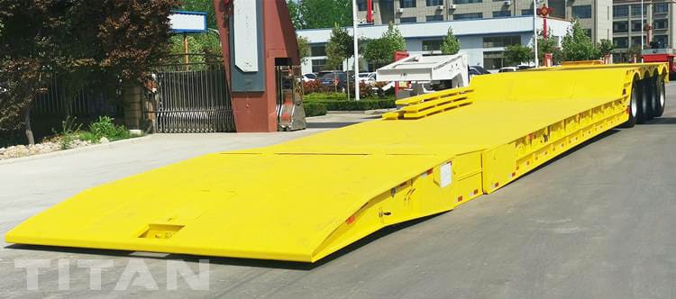 4 Axle 100T Folding Gooseneck Lowboy Trailer will be sent to Nigeria