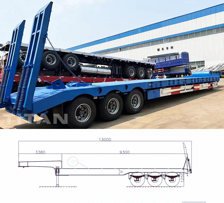 Tri Axles Hydraulic Low Bed Trailer for Sale in Zimbabwe