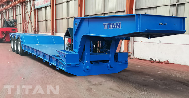 3 Axles Heavy Duty Lowbed Transport Trailer