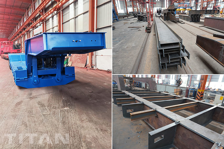 3 Axles Heavy Duty Lowbed Transport Trailer