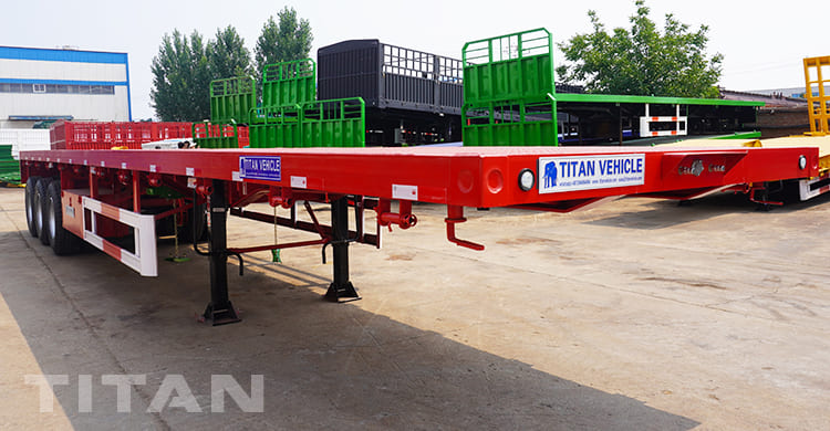3 Axles Flat Bed Semi Trailer with Airbag Suspension 