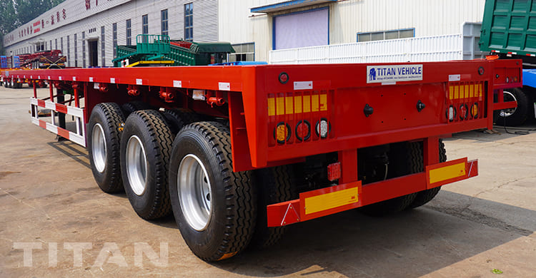 3 Axles Flat Bed Semi Trailer with Airbag Suspension 