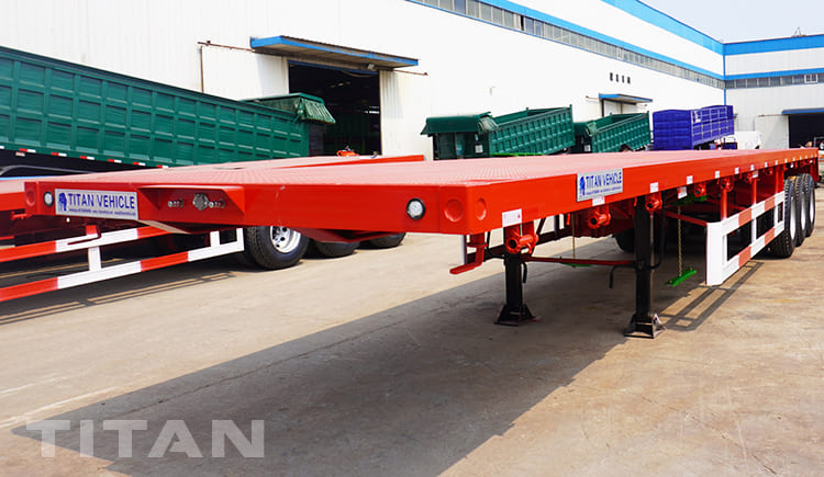 3 Axles Flat Bed Semi Trailer with Airbag Suspension 