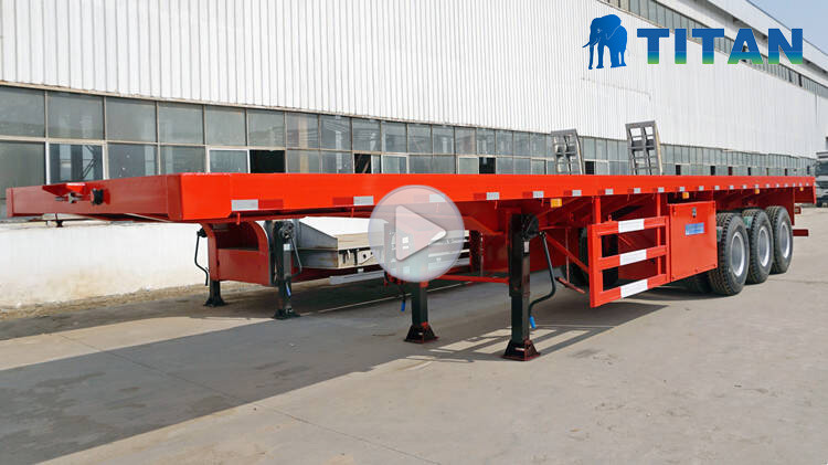 3 Axles Flat Bed Semi Trailer 
