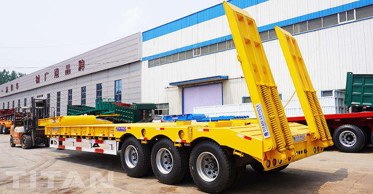 80 ton 3 axle low bed semi trailer