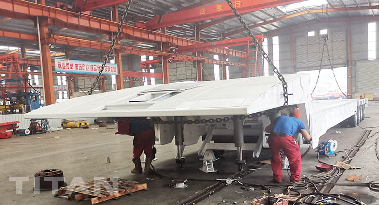 folding neck lowboy trailer