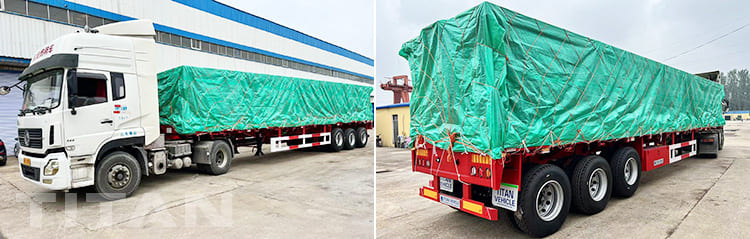 tri axles flatbed semi truck trailer