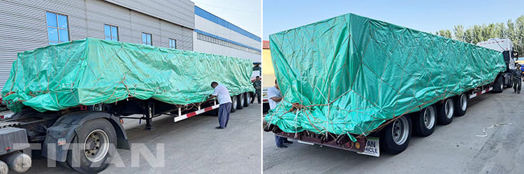 3 axles flatbed and 4 axles lowloader