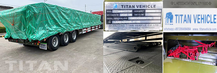 3 axles semi low bed trailer