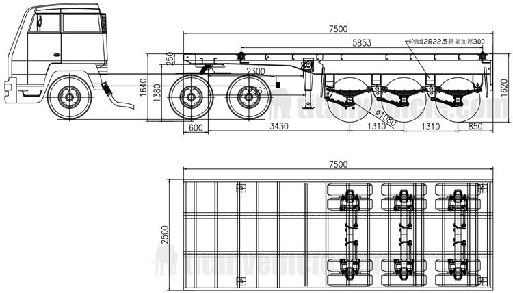 Tri Axle 20 ft Flatbed Semi Trailer for Sale In Philippines