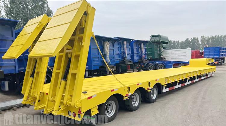 Tri Axle 80T Low Loader Trailer for Sale In United Arab Emirates
