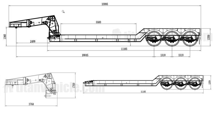 Tri Axle 60 Ton Removable Gooseneck Trailer for Sale In Jamaica