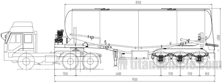 Tri Axle 40m&sup3; Dry Bulk Trailer for Sale In Indonesia