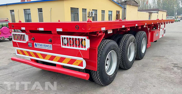 40Ft Tri Axle Flatbed Container Semi Trailer for Sale in Tanzania