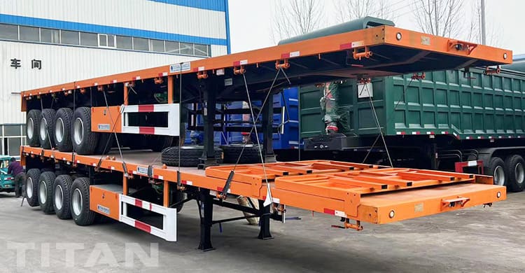 4 Axle 48Ft Flat Body Trailer with Front Boards for Sale in Cote d'Ivoire