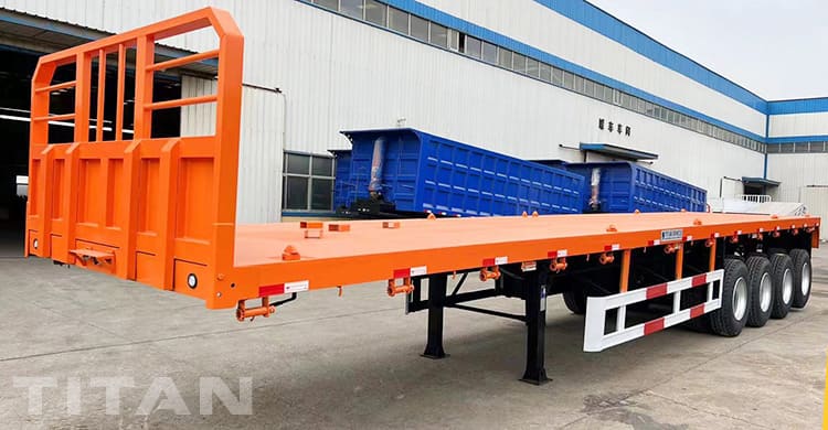 4 Axle 48Ft Flat Body Trailer with Front Boards for Sale in Cote d'Ivoire
