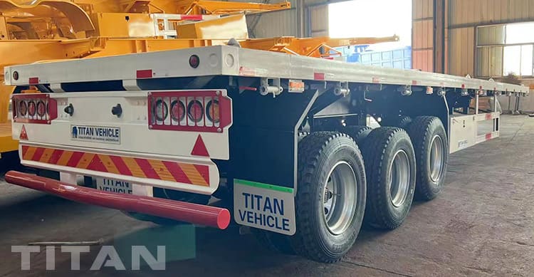 40Ft Tri Axle Flatbed Container Semi trailer for Sale in Suriname 