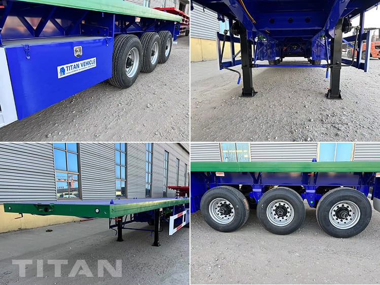 40Ft 3 Axle Flatbed Container Carrier Trailer for Sale in Zambia