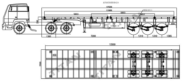 Tri axle 40Ft flatbed semi trailer for sale in East Timor