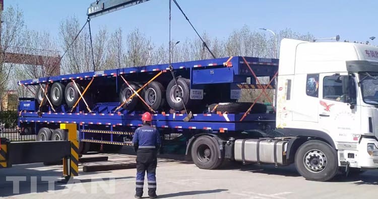Tri Axle 24M Extendable Flat Bed Trailer for Sale in Guyana
