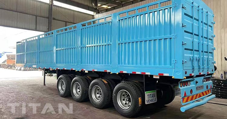 4 Axle 60 Ton Fence Semi Trailer for Sale in Ghana 