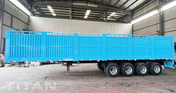 4 Axle 60 Ton Fence Semi Trailer for Sale in Ghana 